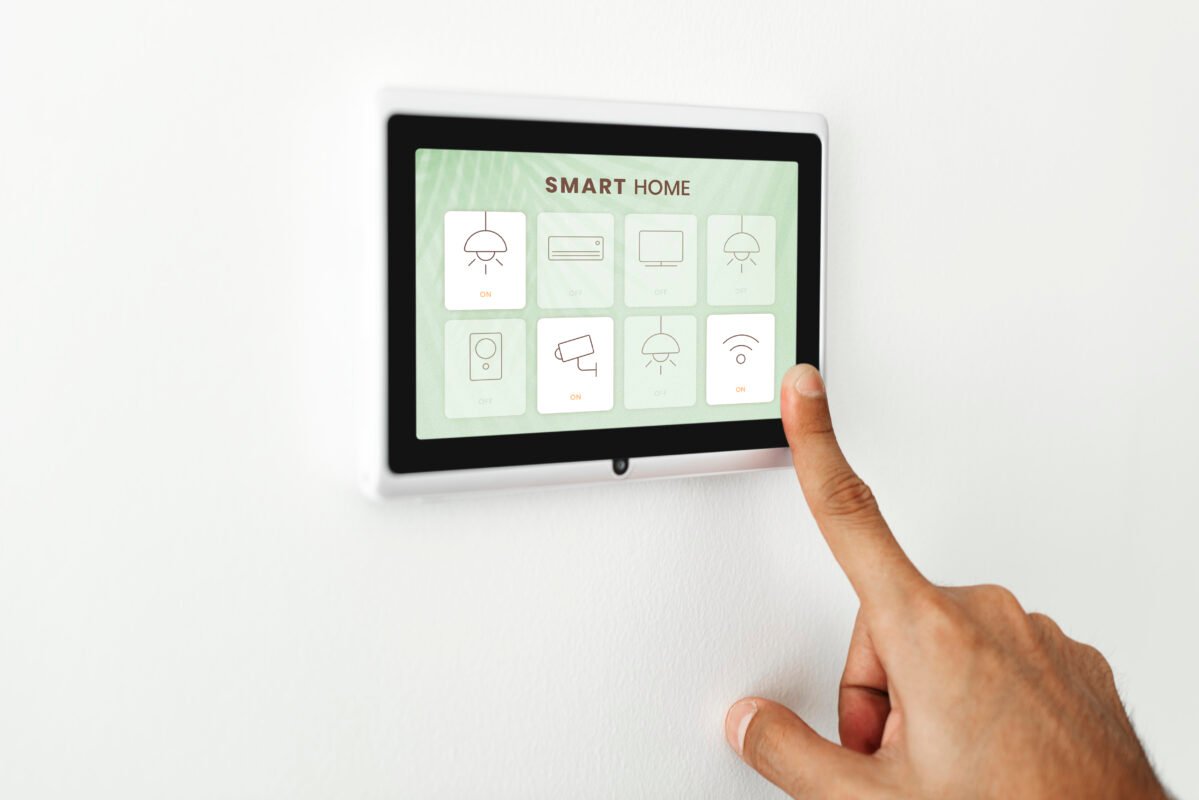 Premium glass touch switch installed on a modern home interior wall