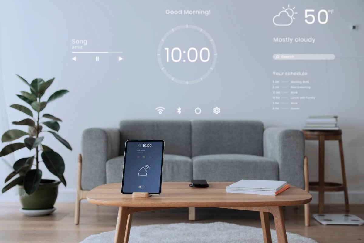 Smart home automation system with touch controls and energy monitoring display
